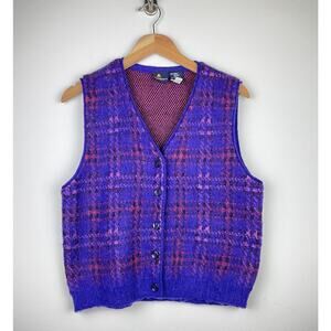 VTG Liz Sport Sweater Vest - Size Small - Natural Fiber Mohair Blend - See Cond